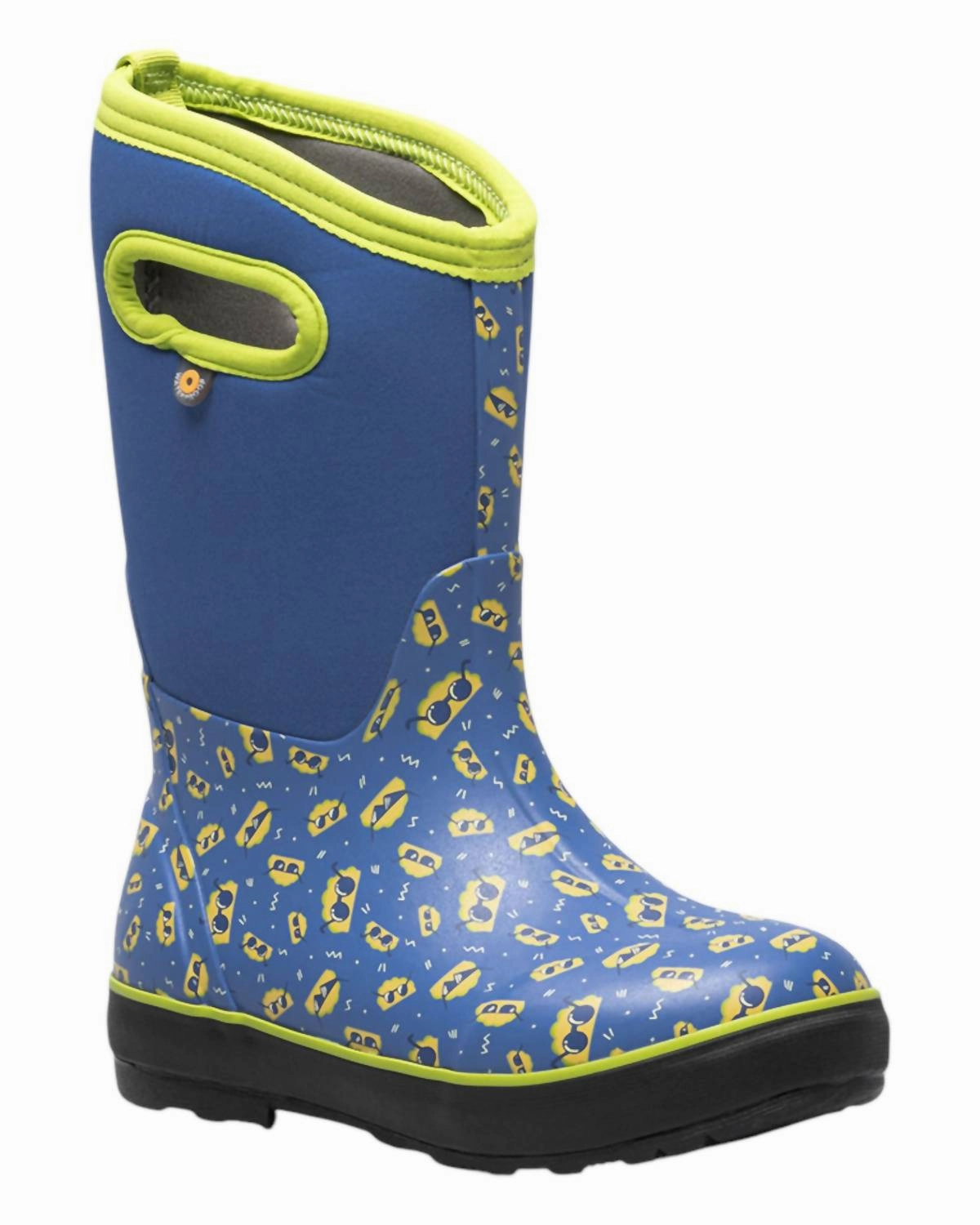 Grippy Outsole Rainy Day Commuter Boy's Classic Tacos Boots In Blue Multi