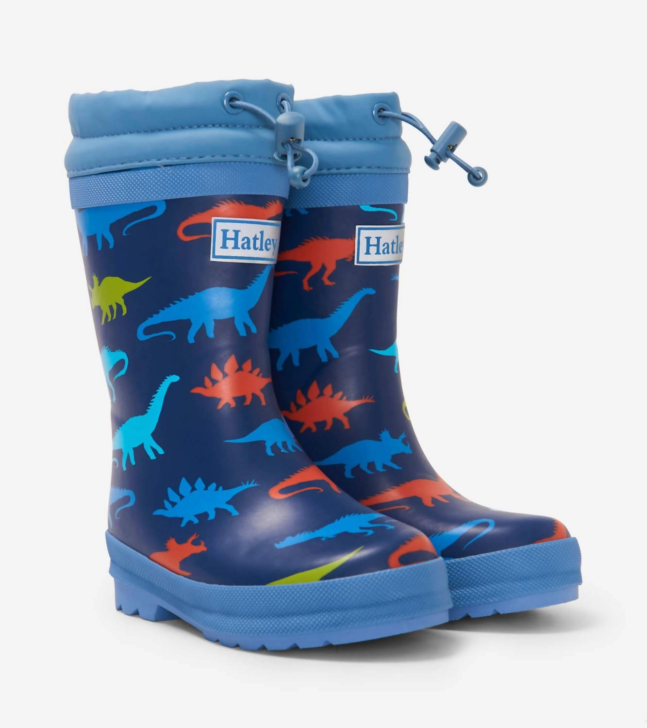 Outdoor Travel Ground Force Boy's Dino Silhouettes Sherpa Lined Rain Boots In Solstice