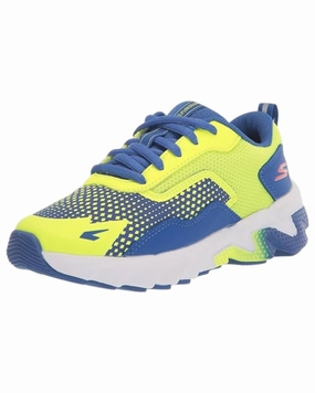 Boy's Elite Sport Tread Sneakers In Yellow/ Blue Comfortable Design Traction Grip Pattern