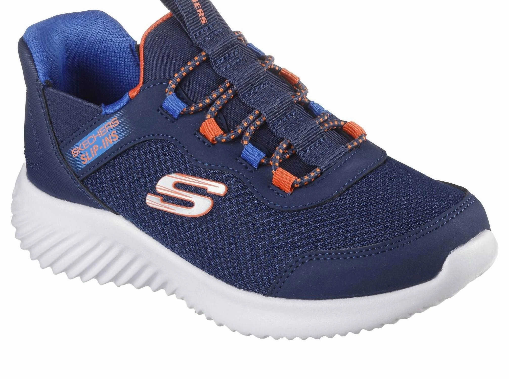 Boy's Slip-Ins Sneakers In Navy Blue Bold Style