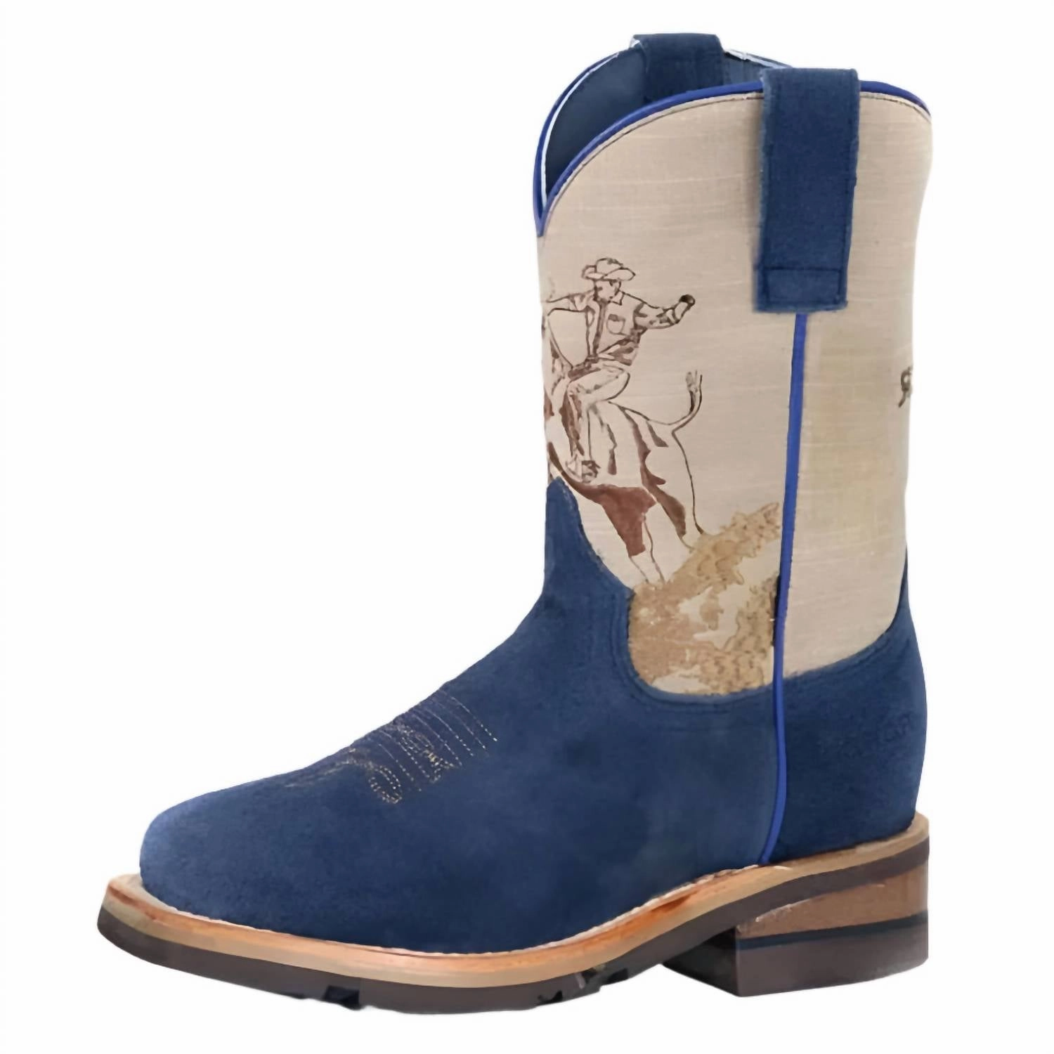 Casual Footwear Boys' Little Bullrider Western Boot In Blue/brown