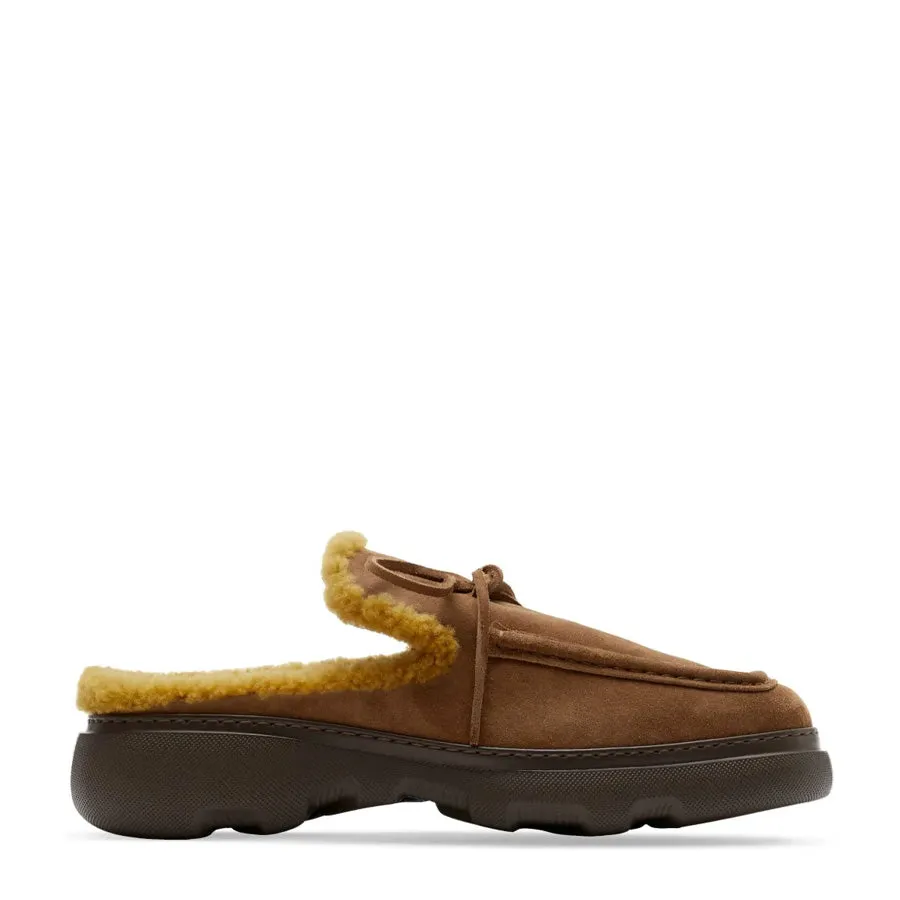 Burberry Stony Suede and Shearling Stony Mules Air Friendly