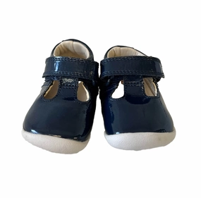 Clarks Girls Blue Patent Shoes light texture