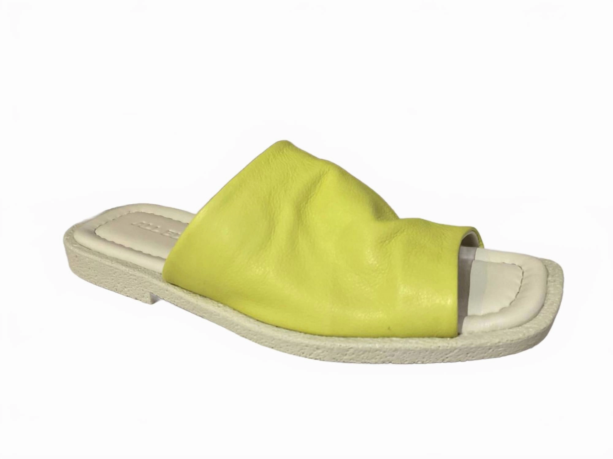 Comfortable Construction Women's Ot Cover Slide Sandals In Chartreuse