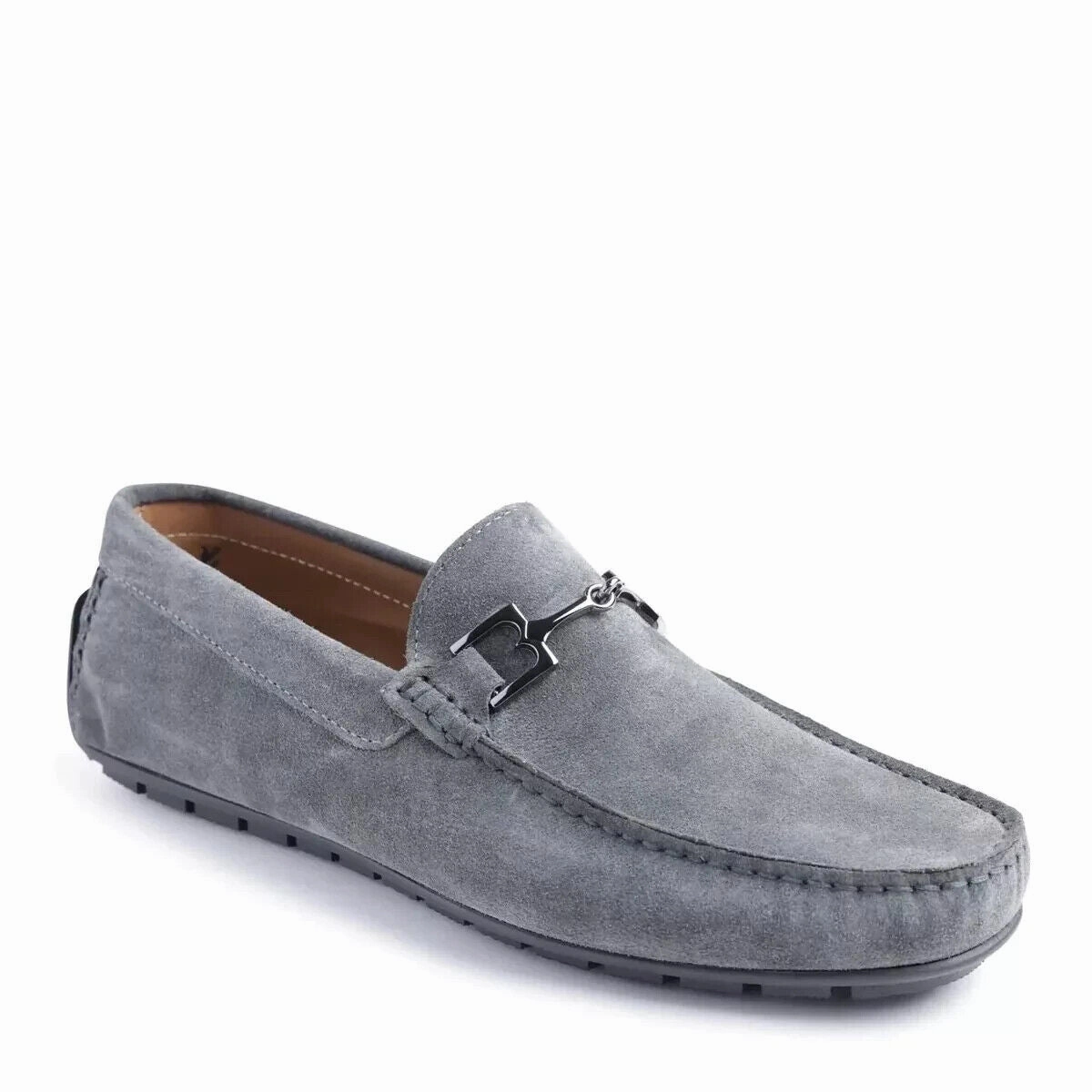 Bruno Magli Xander BM2XANF1 Loafer Men's US 7 Gray Suede Moc Toe Shoes KHD832 adjustable footwear