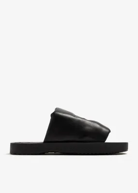 Soft Flexible Burberry Ekd-Debossed Leather Slab Slides