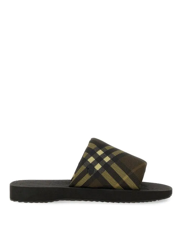 Breathable straps Burberyy Checkered Trek Slides In Grain