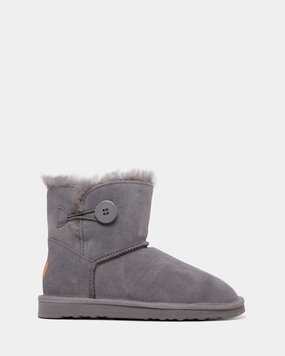 Nylon Material Fitness Enthusiast Button Ugg Dark Grey