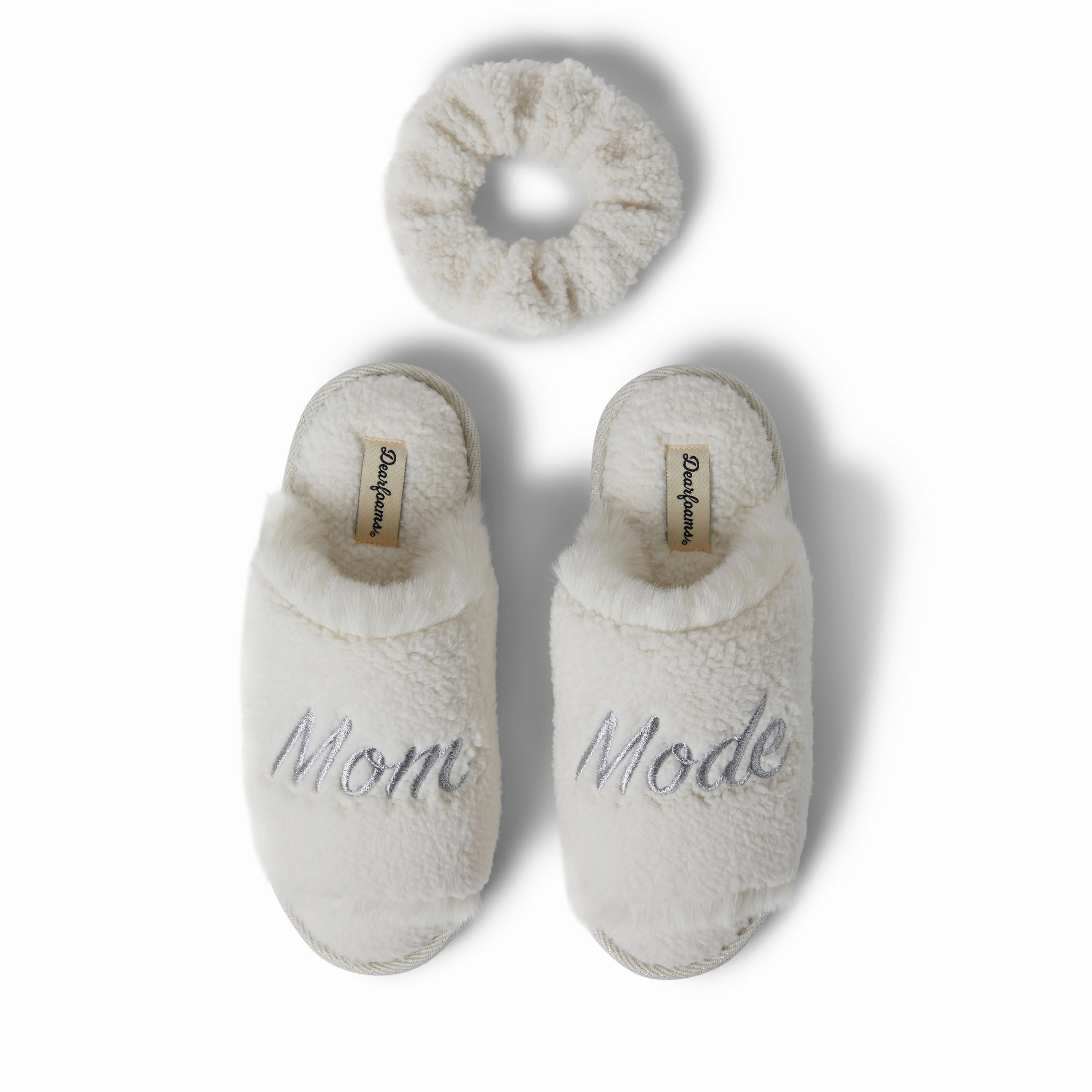 Toe box space Instant Comfort Dearfoams Womens Louise Slide with Extended Vamp and Scrunchie