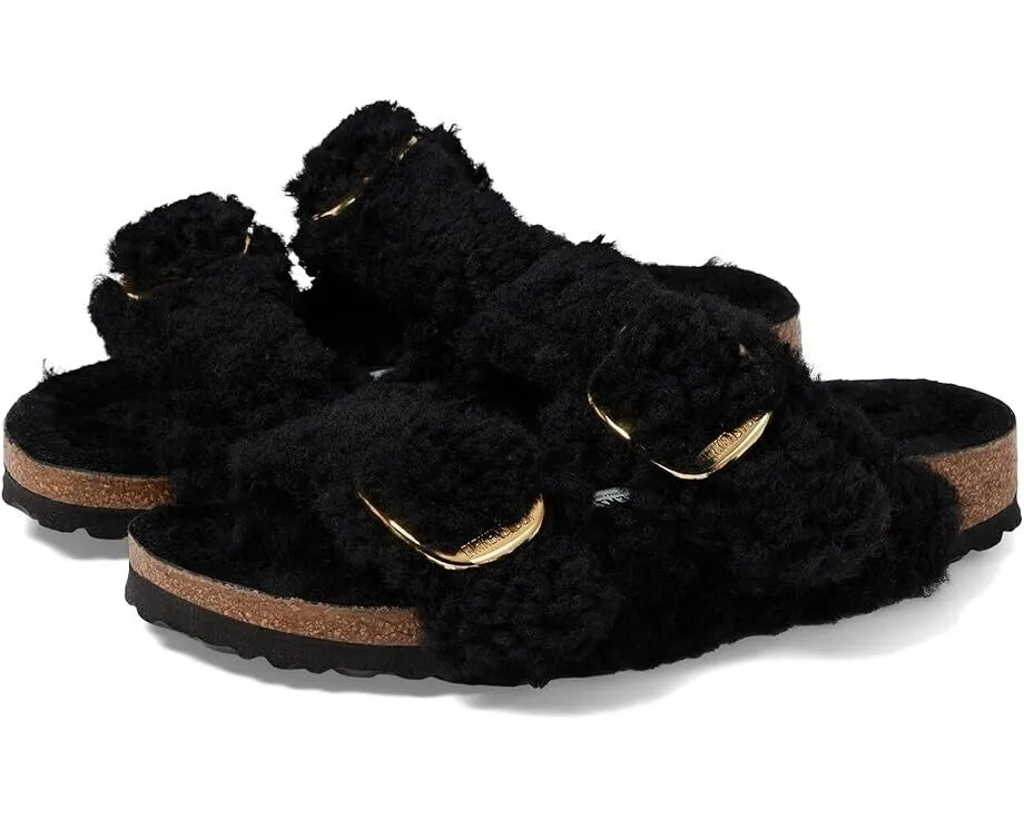 Birkenstock Arizona Big Buckle Teddy Slide Unisex US M4/L6 Black Sandals ZPO1712 Outfit Match