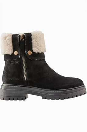 Easy Pairing Women's Vigo Faux Shearling Cuff Waterproof Boot In Black