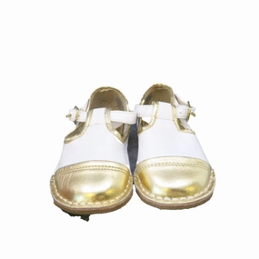 Pointed Toe Cole Haan Girls White | Gold Shoes
