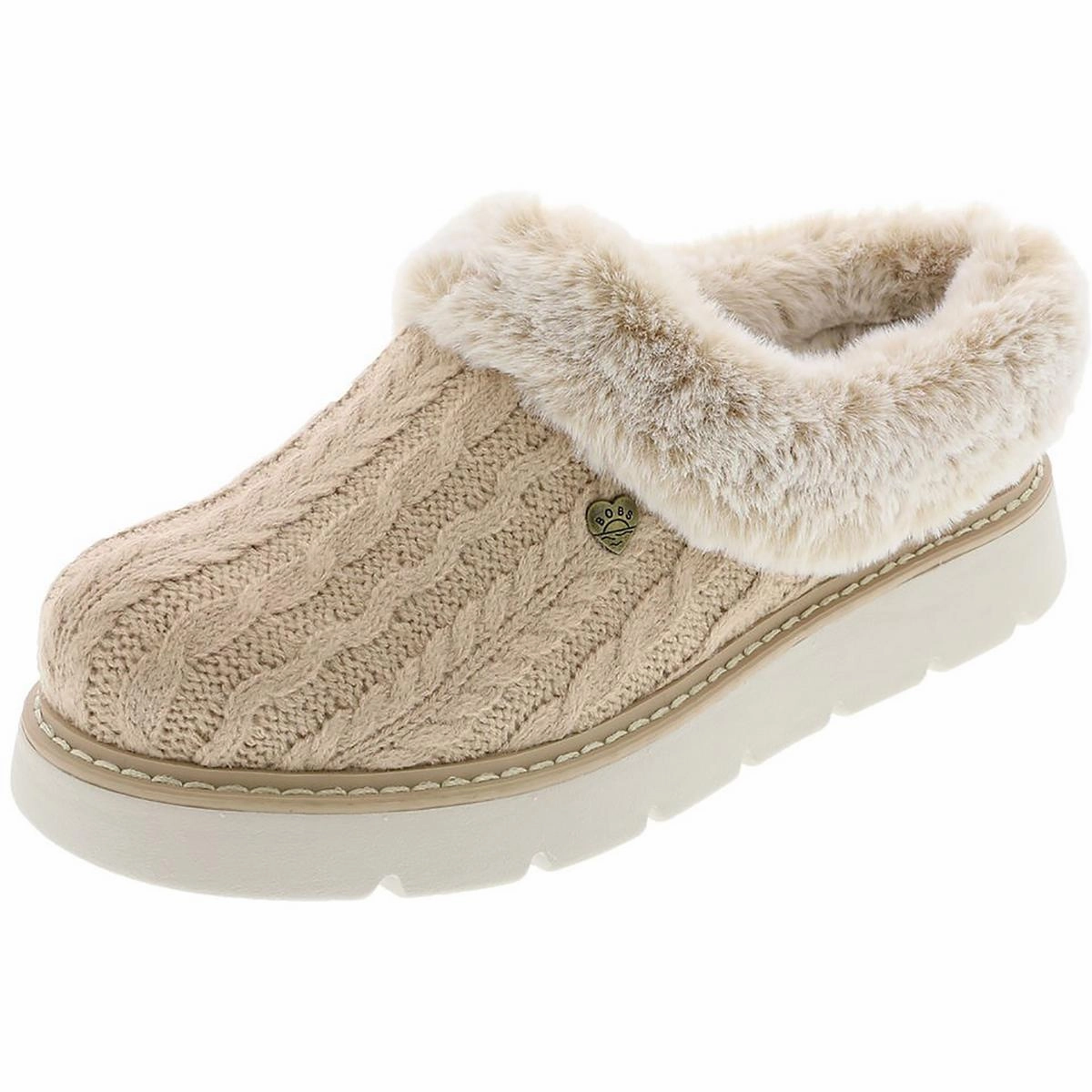 Womens Faux Fur Lined Slide Slippers Trendy Features Flexible structure