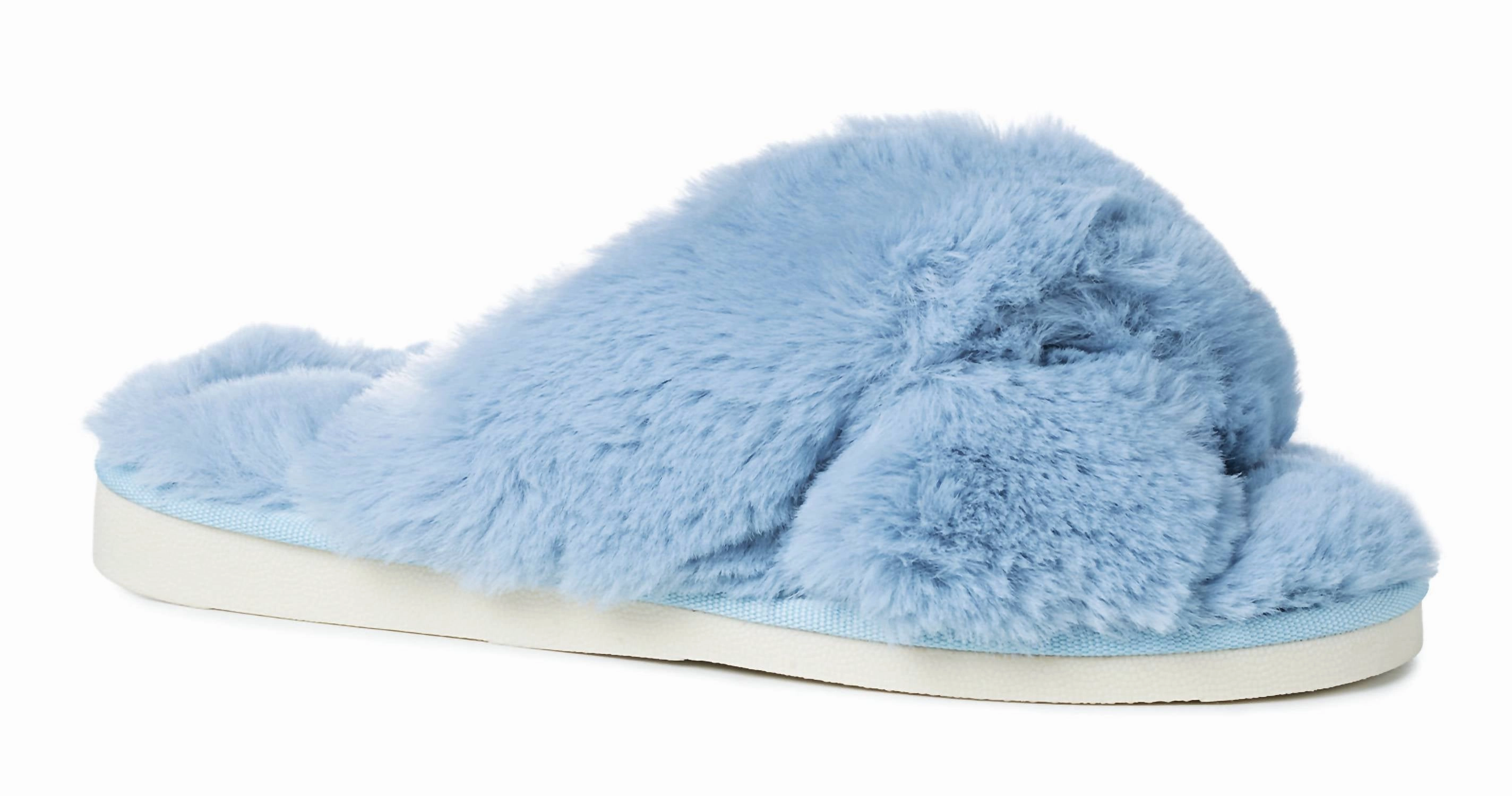 Comfortable Arch Cozy Fit Women's Slumber Slippers In Blue