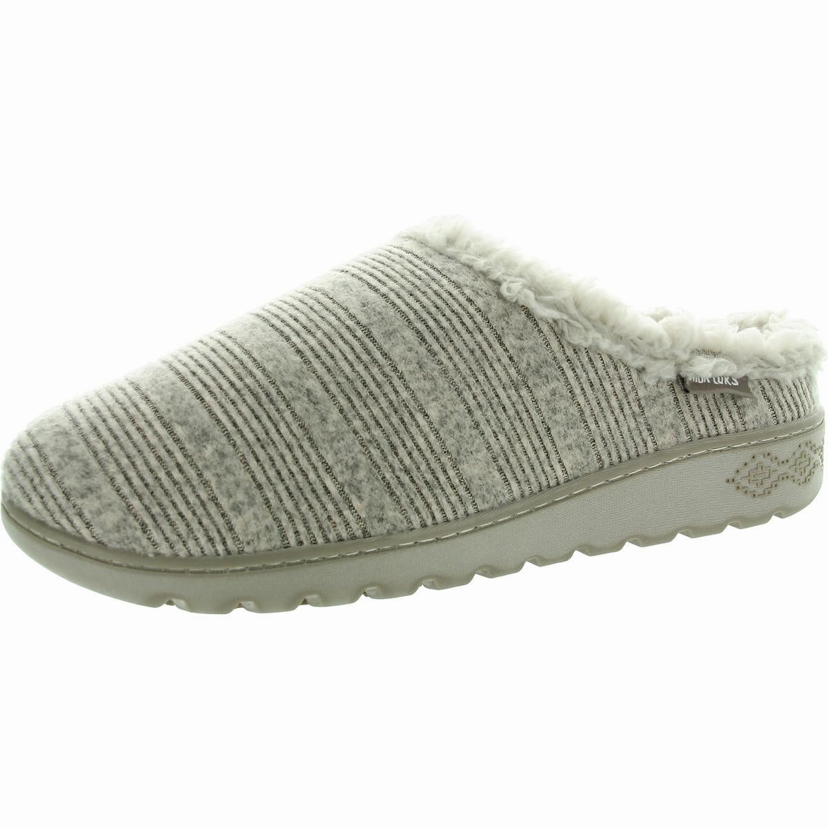 Womens Faux Fur Lined Faux Fur Slide Slippers Cushioned Quick Drying