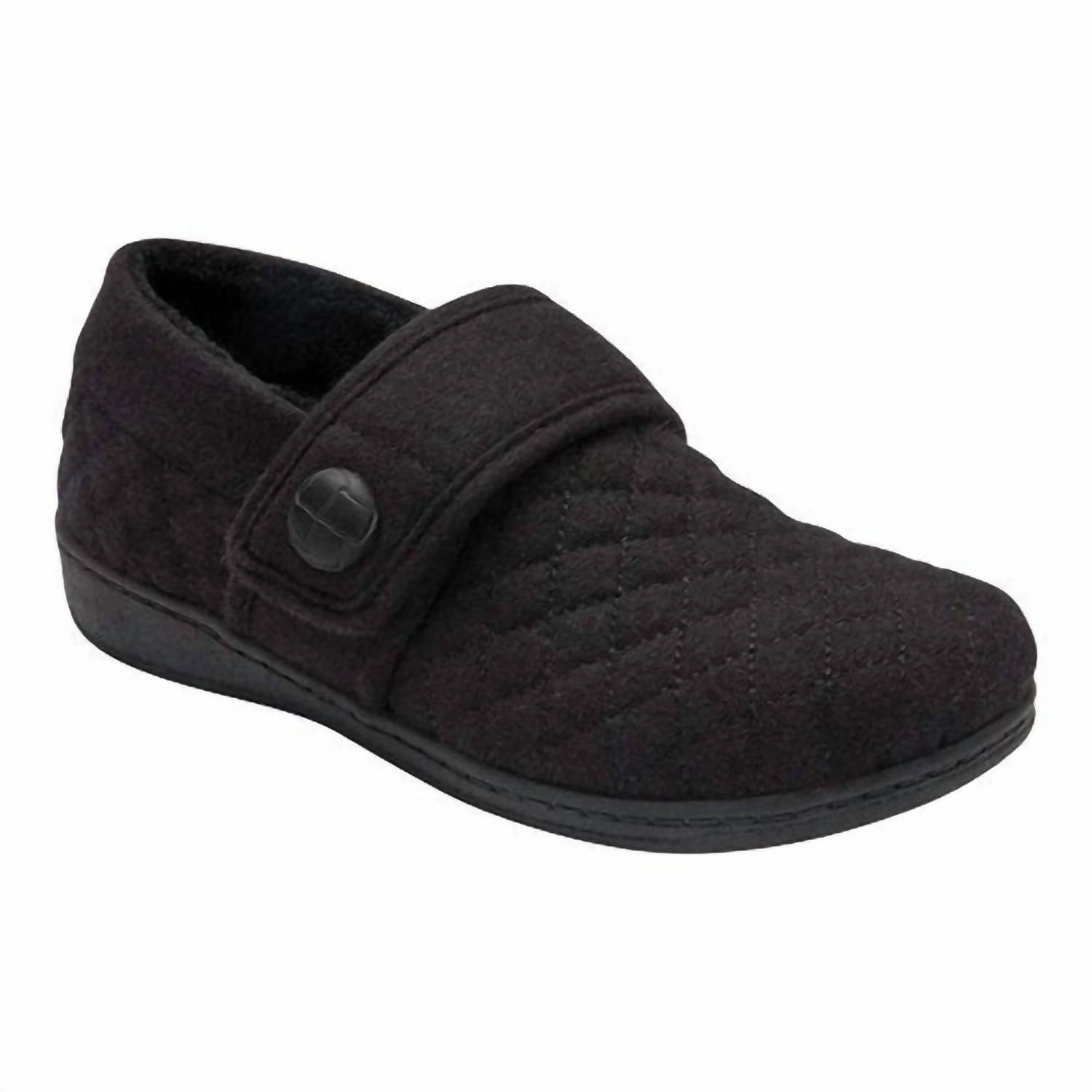 Jackie Terry Cloth Slipper In Black Soft Footwear