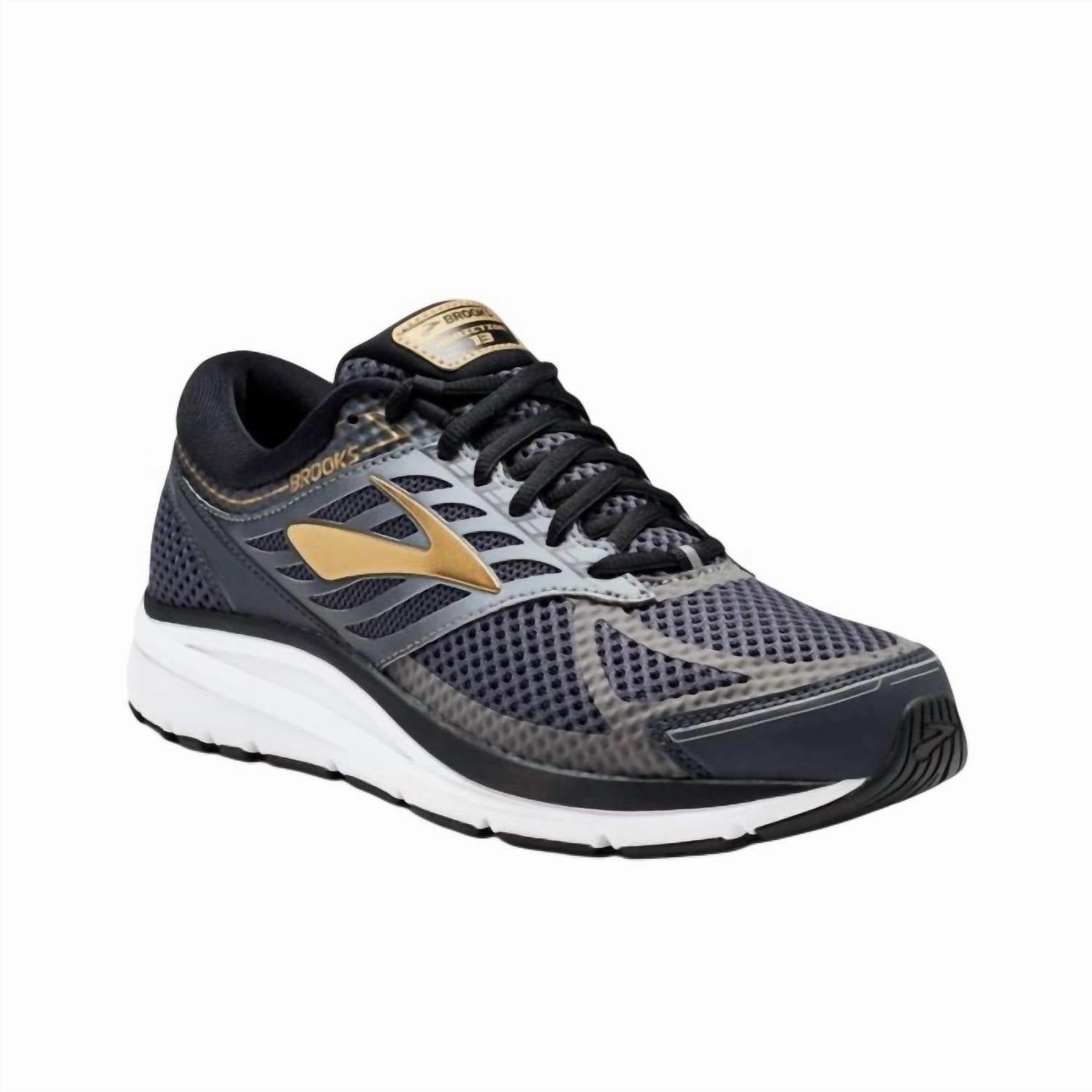well - cushioned running for a way to stay ahead of the game Men's Addiction 13 Running Shoe In Black/ebony/metallic Gold