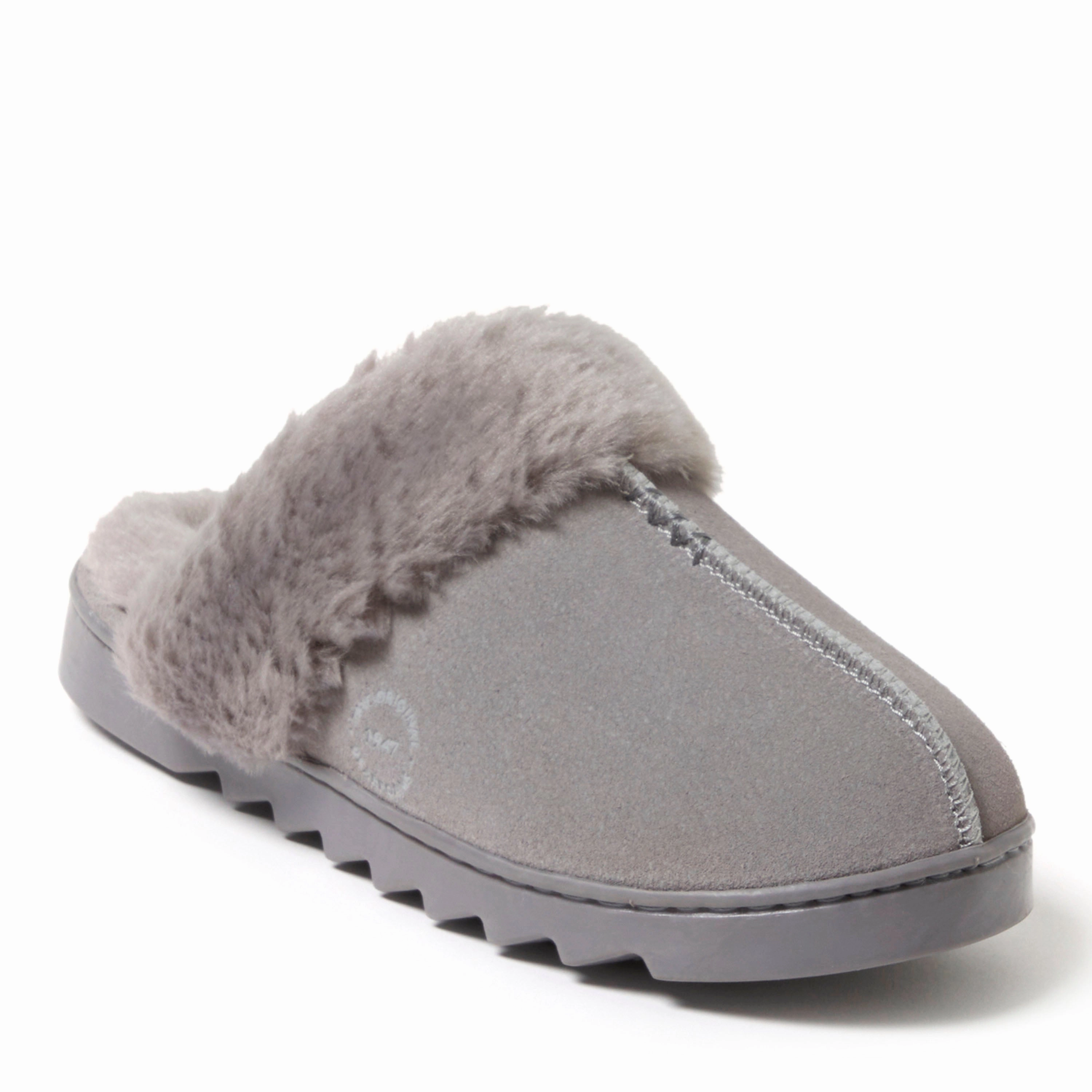 Flexible Use Dearfoams Women's Helena Genuine Suede Scuff House Shoe Slipper