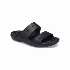 Crocs Unisex Classic Two-Strap Slide Sandals - Black Everyday Slip