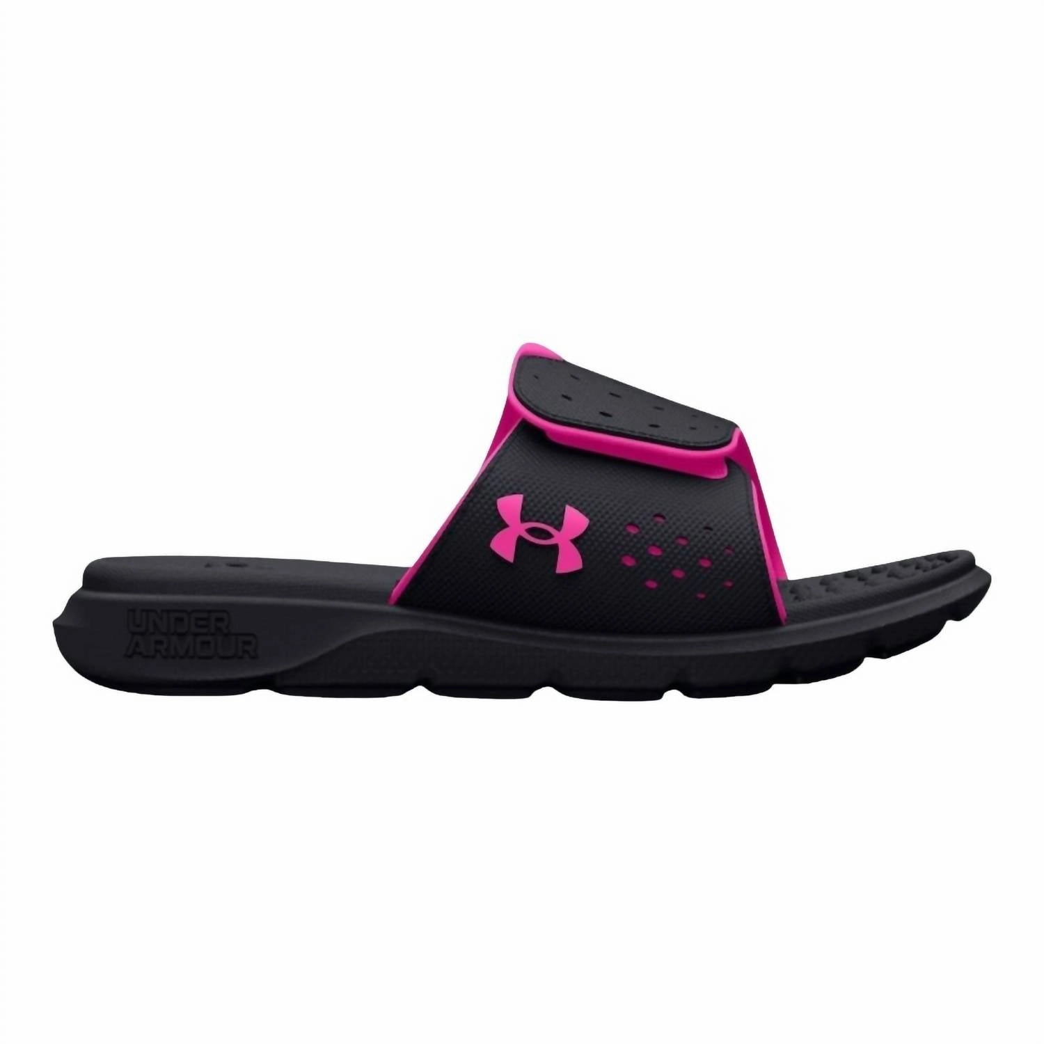 Women's Ignite Pro Slides In Black/rebel Pink Comfort Padding