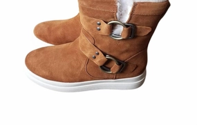 Women's Nelly Waterproof Boot In Dark Brown Suede Oil-Resistant Biking Trip