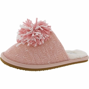 STARDUST Womens Faux Fur Lined Knit Slide Slippers Soft Interior