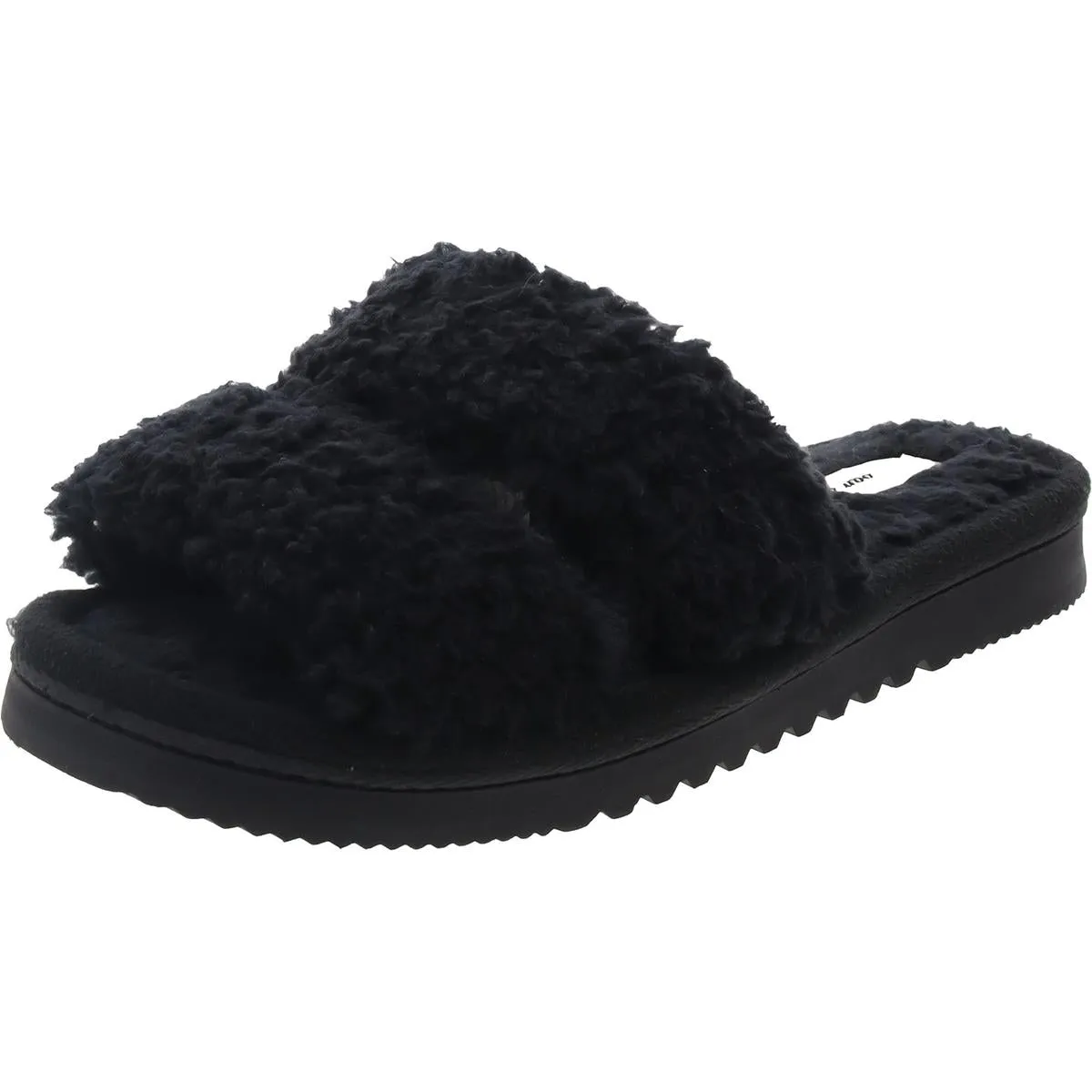 Step Stable Vacation Fit Mens Comfort Insole Faux Fur Slide Slippers