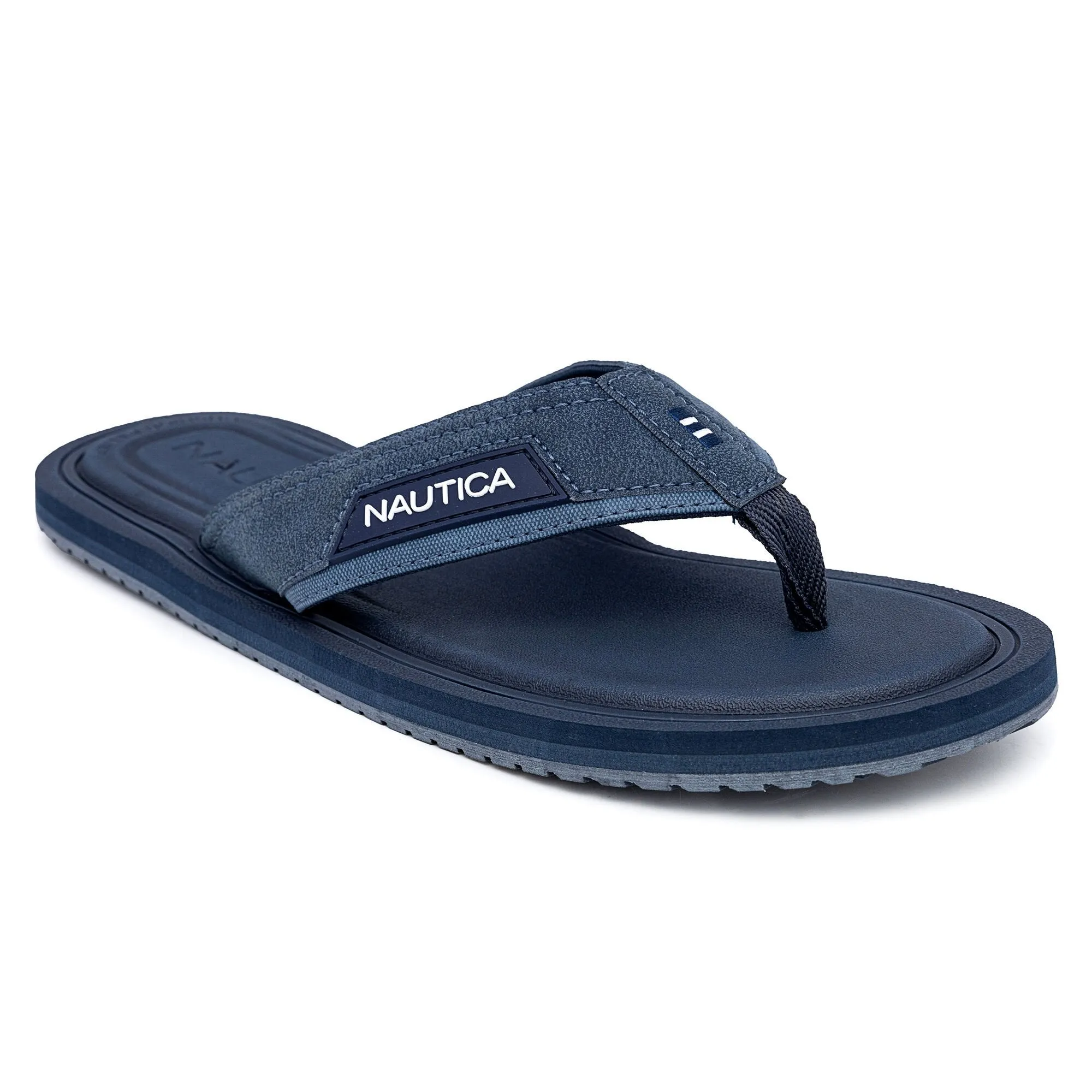 Nautica Mens Logo Flip-Flop Arch Relief Park Friendly