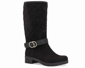 Waterproof Quilted Boots In Black Trendy Vibe Comfortable