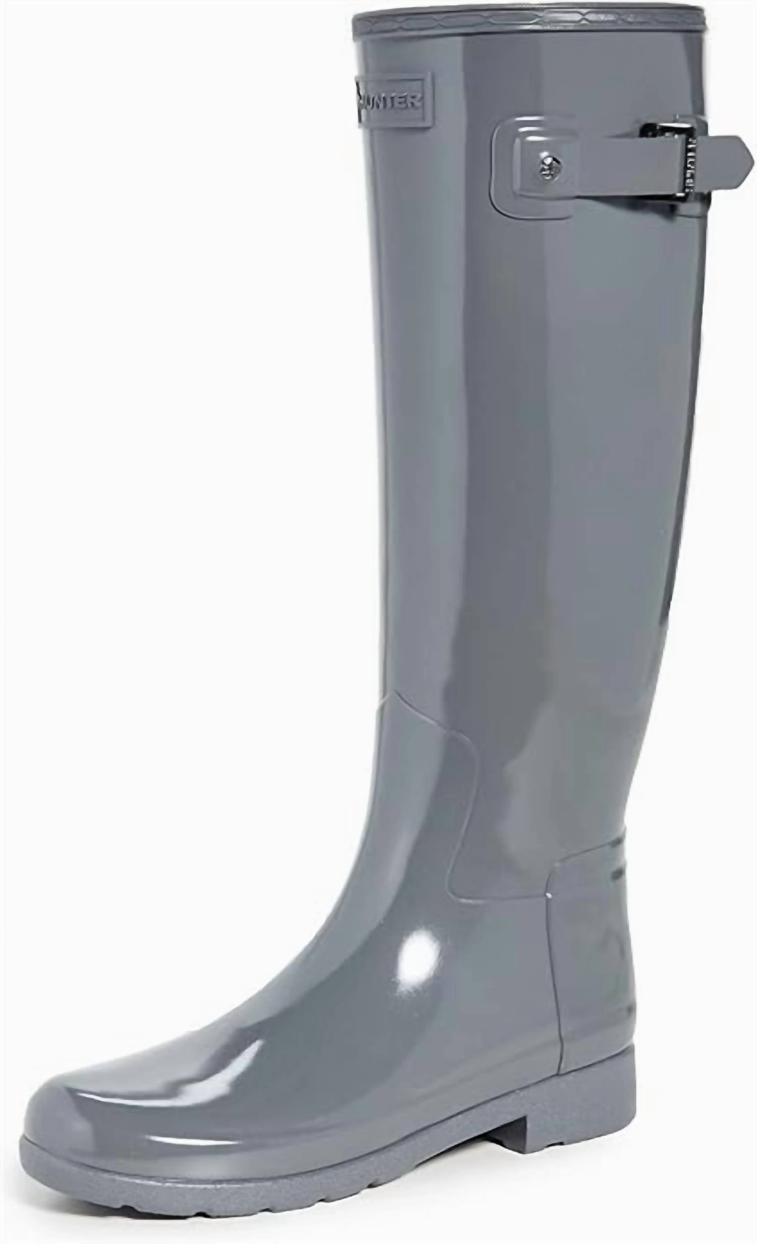 Women's Refined Tall Gloss Boots In Stratus Grey Low Profile Functional Minimalist work use