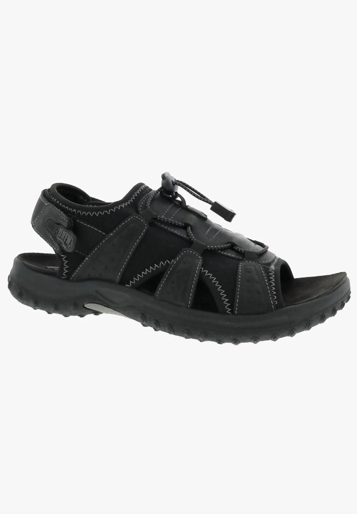 Men's Waves Sandal In Black Leather Combo Open Form
