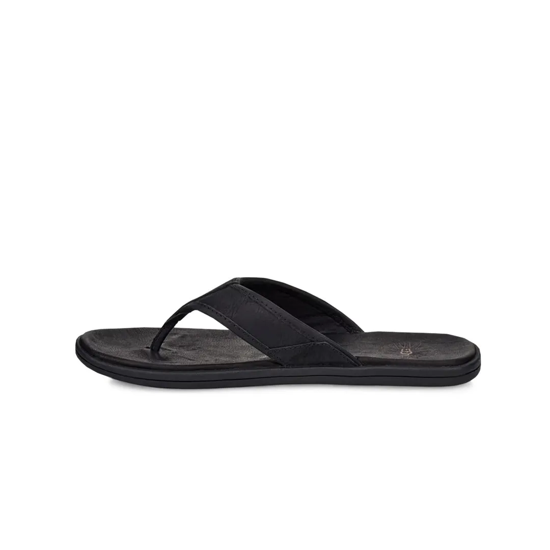 UGG? - Men's Seaside Leather Flip Flop Sandals (1102690-BLK) Sandal Upgrades Light Trail
