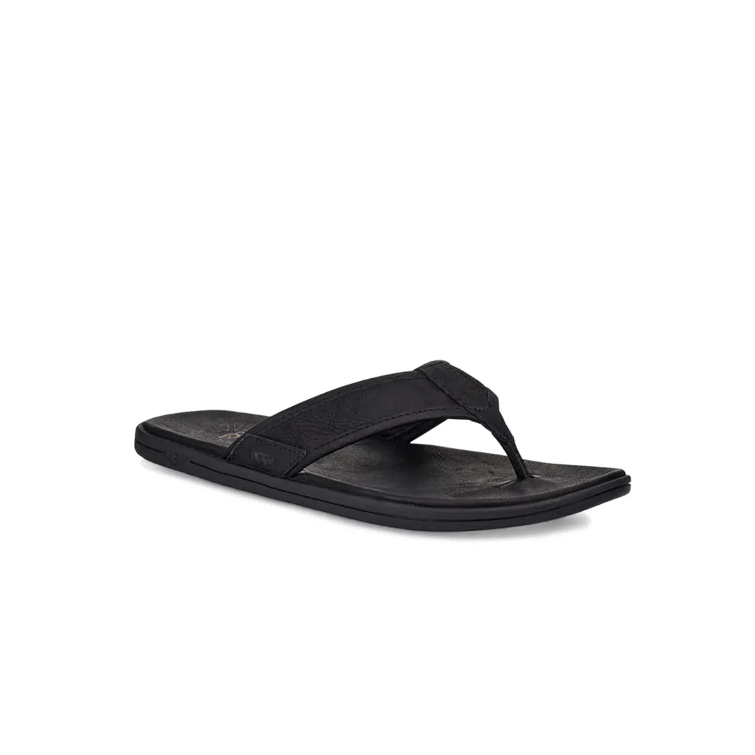 UGG? - Men's Seaside Leather Flip Flop Sandals (1102690-BLK) Foot Flex Party Pop