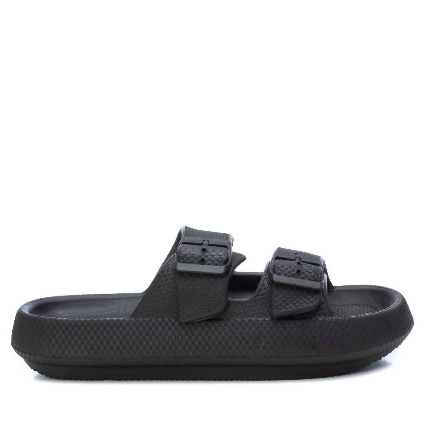 Easy on Light Arch Men's Double Buckle Slides In Black