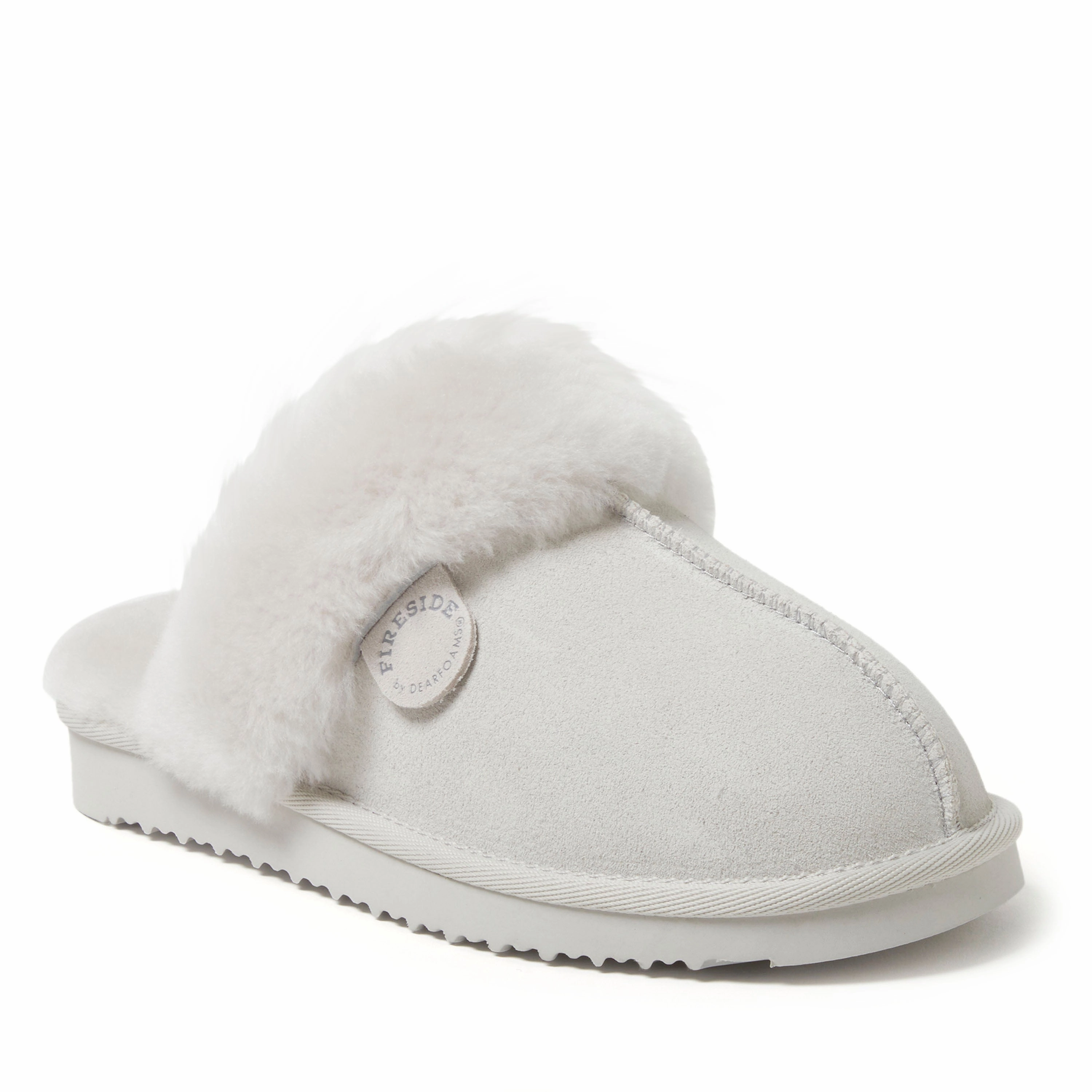 Fireside by Dearfoams Women's Sydney Genuine Shearling Scuff Slipper Elastic Sling Breathable fabric