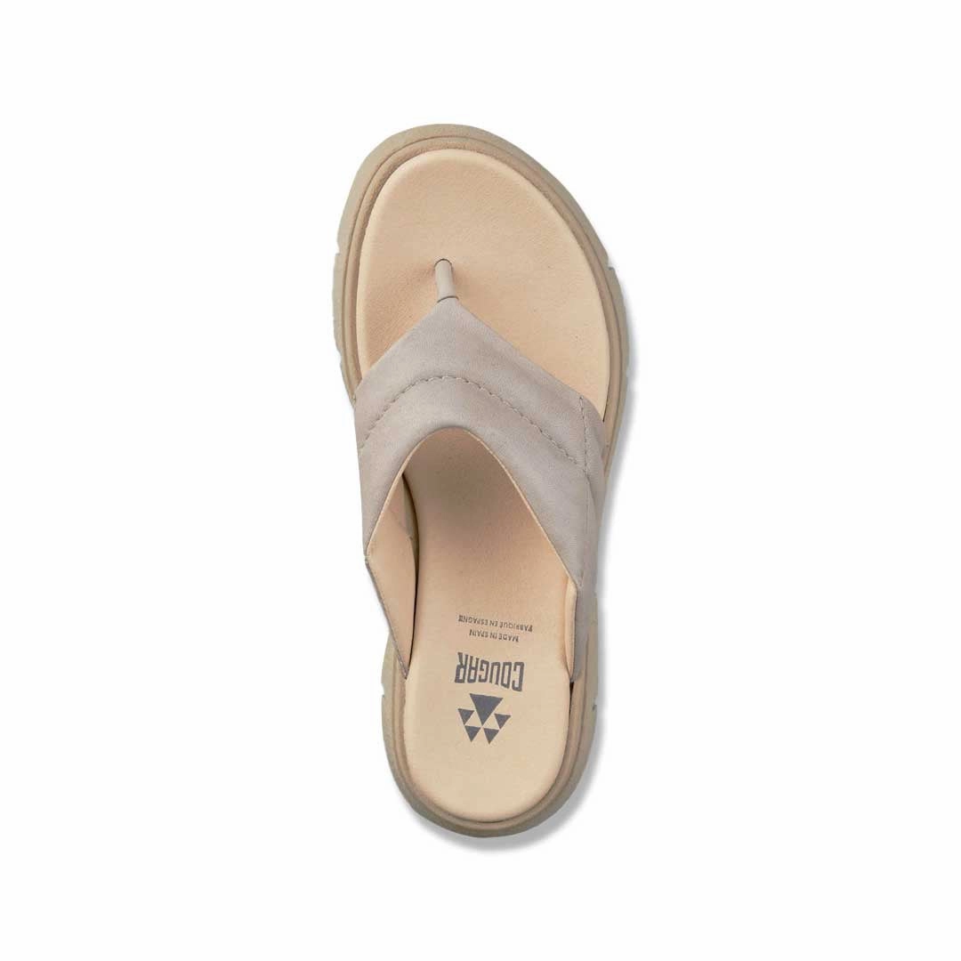 Cougar - Women's Abba Luxmotion Leather Thong Wedge Sandals (ABBA-OAT) Easy Slip On Relaxed Outdoor Footwear