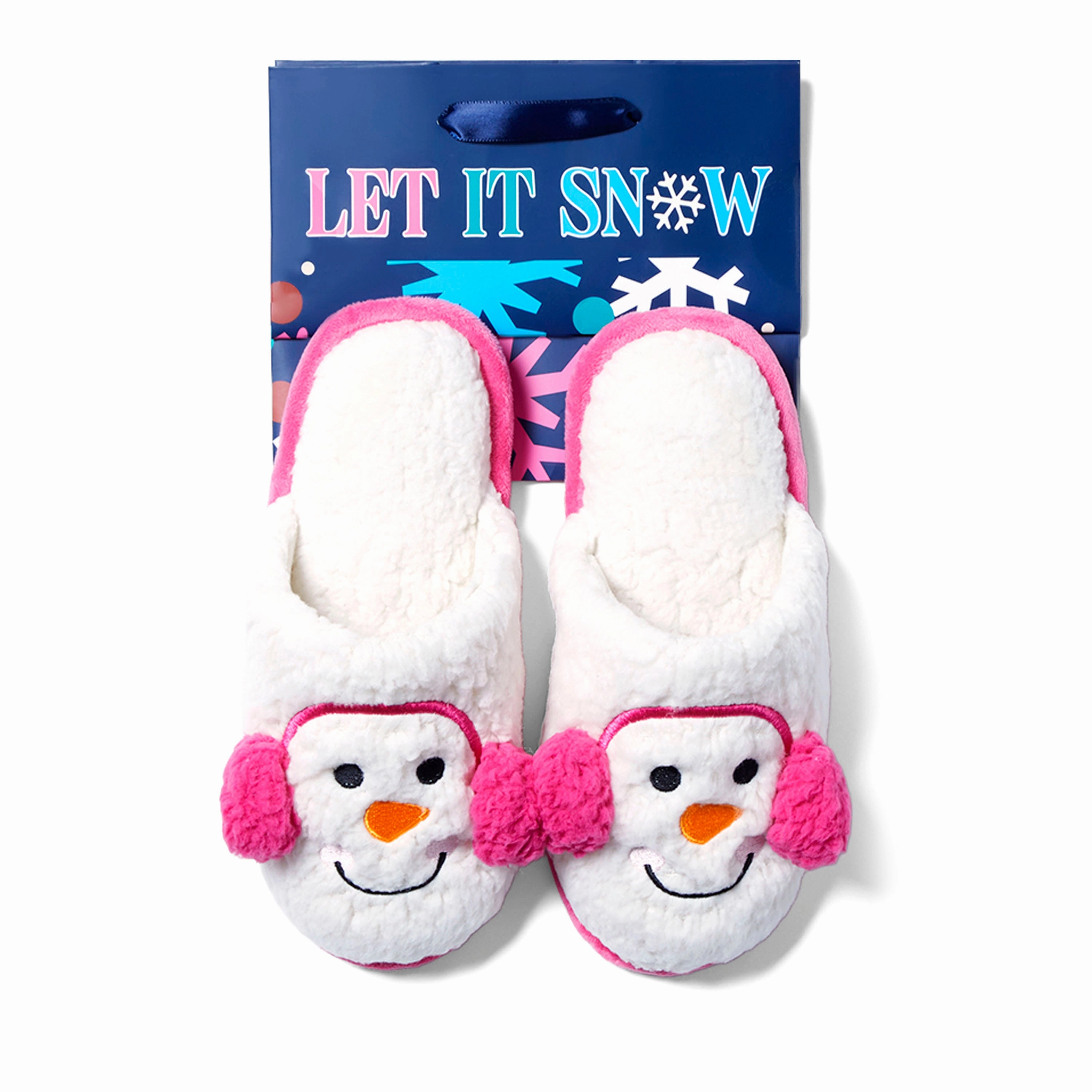 Cozyfoams Women's Holiday Novelty Scuff Slipper with Gift Bag Easy Fit