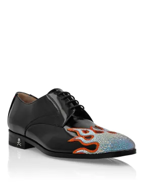 Lace Up Shoes Strass Flame Smart Lace-ups
