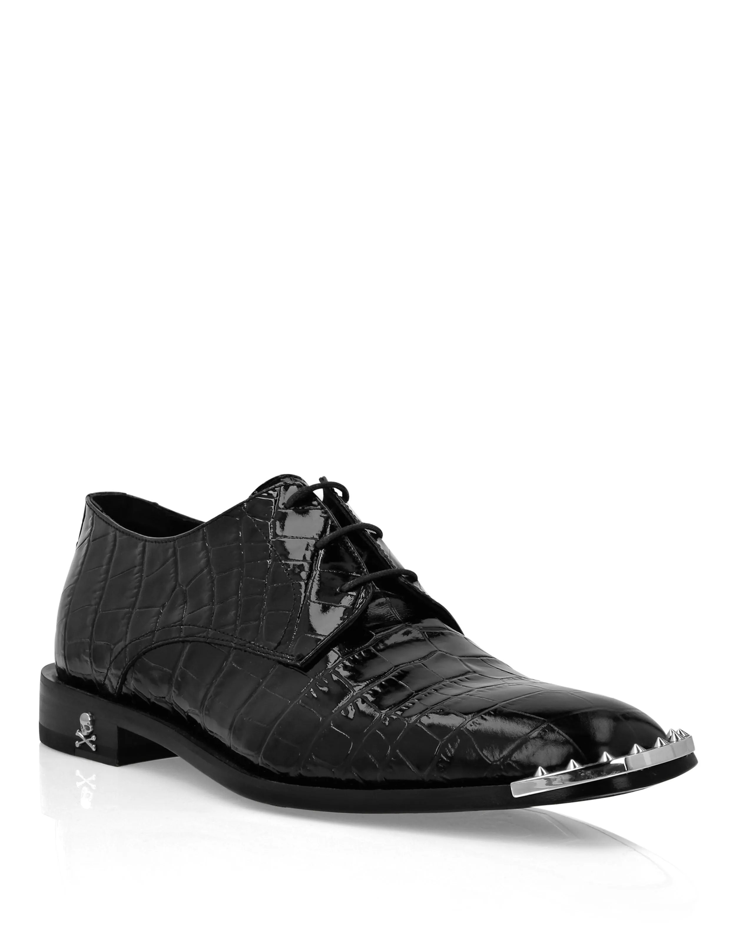All-Day Durability Stylish Oxfords Croco Lace Up Shoes Skull&amp;Bones