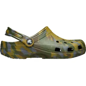 Bay Walk Flexible Soft Crocs Classic Marbled Tie-Dye Clog Aloe / Multi  206867-3UC Men's