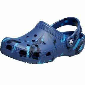 Crocs Classic Marbled Tie-Dye Clog Navy / Multi  207464-4HQ Pre-School Fashion-forward comfort