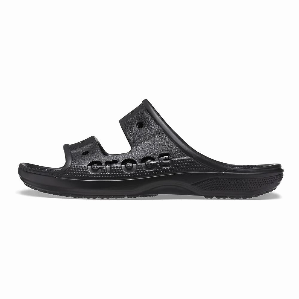 Crocs Unisex Baya Two-Strap Slide Sandals - Black Quick Fit