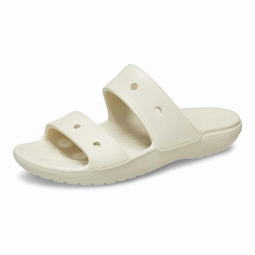 Crocs Unisex Classic Two-Strap Slide Sandals - Bone Sleek And Comfy