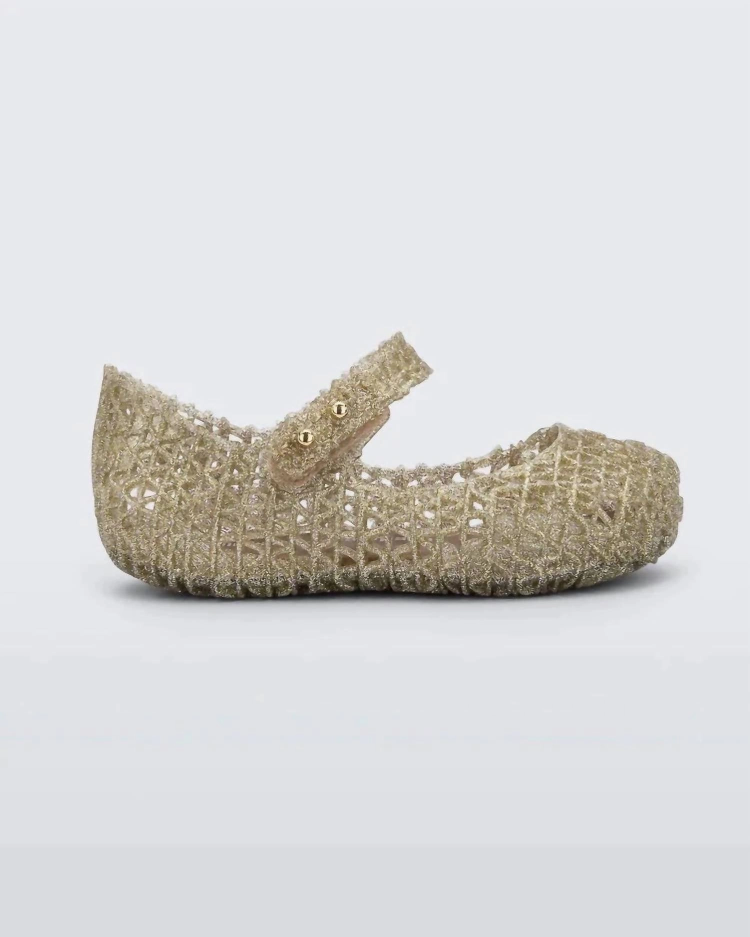 Girls' Campana Papel Flats In Gold Glitter Airy Interior Office Meeting