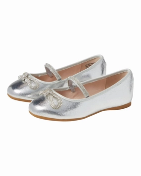 Girl's Kendalla Flats In Silver Crackle Walking-Friendly Shoes Durable Footwear