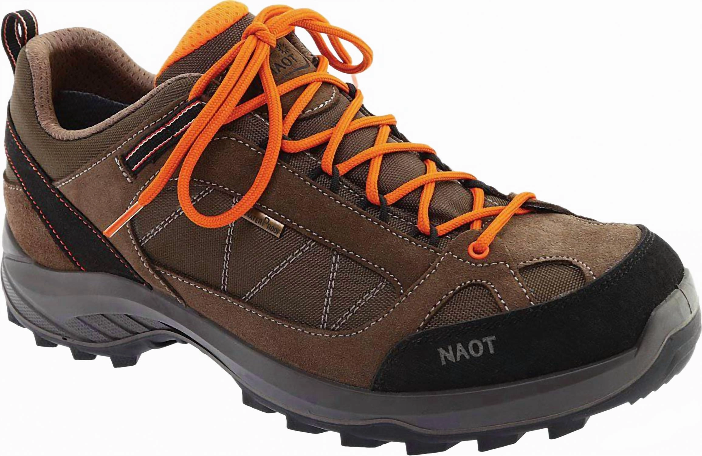 Men's Route Outdoor Hiking Waterproof Shoe In Brown running in a mountain range shoes