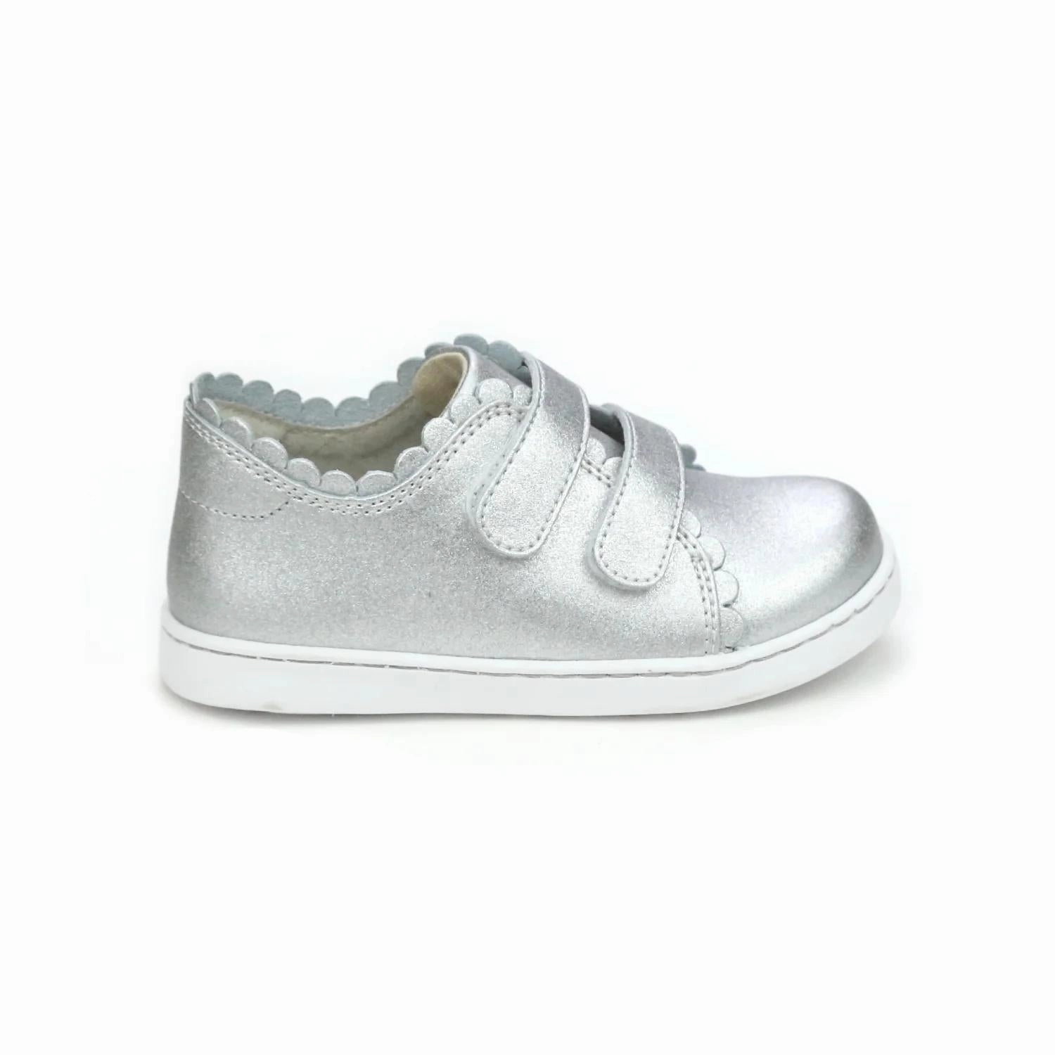 Chic Wear Impact Dispersing Geometries Kid's Caroline Scalloped Sneaker In Silver