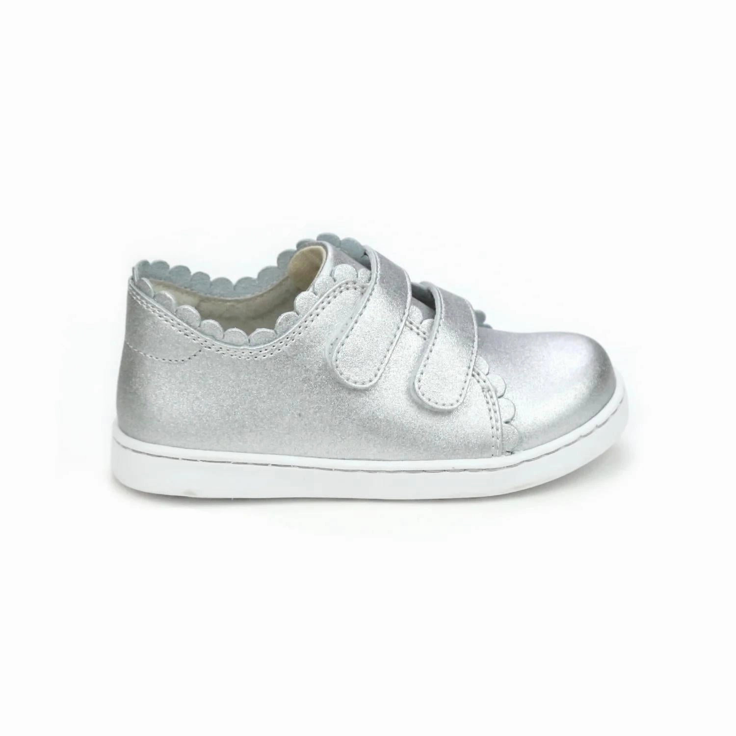 Kid's Caroline Scalloped Sneaker In Silver Weather Ready Air Flow Channels
