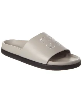 Off-White Pool Time Leather Slide Lightweight Flats