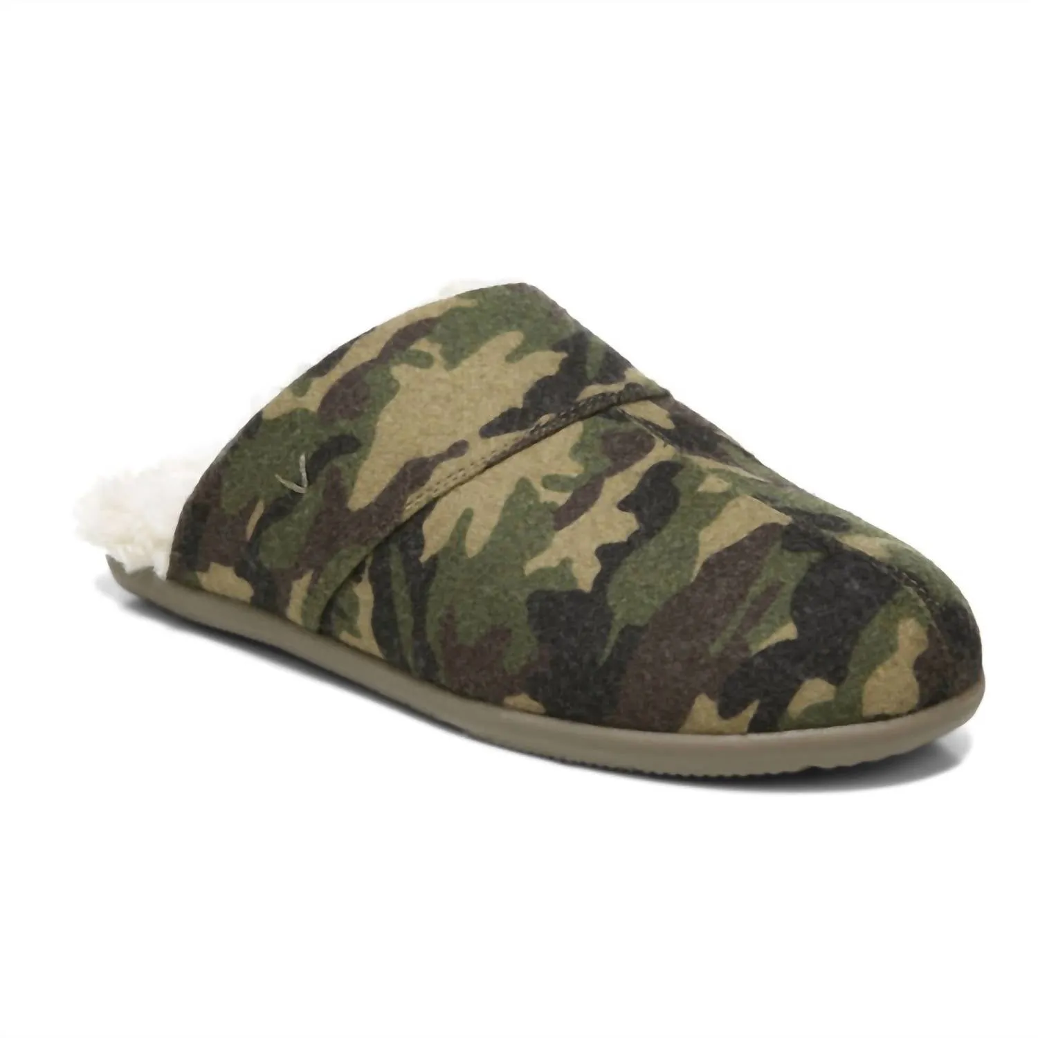 Men's Alfons Slipper In Olive Camo High-Comfort Fit Daywear Essential